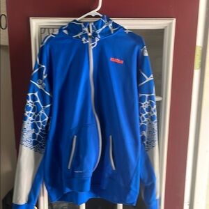 Nike Blue and White Hoodie LeBron James zip up hoodie jacket xxl
